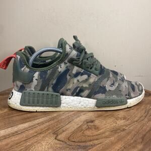Adidas NMD_R1 Clear Camo Brown Mens Camo Green Orange Size 10.5 Running Shoes